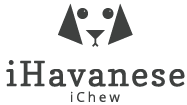 A logo that resembles a Havanese and text that states Havanese IChew